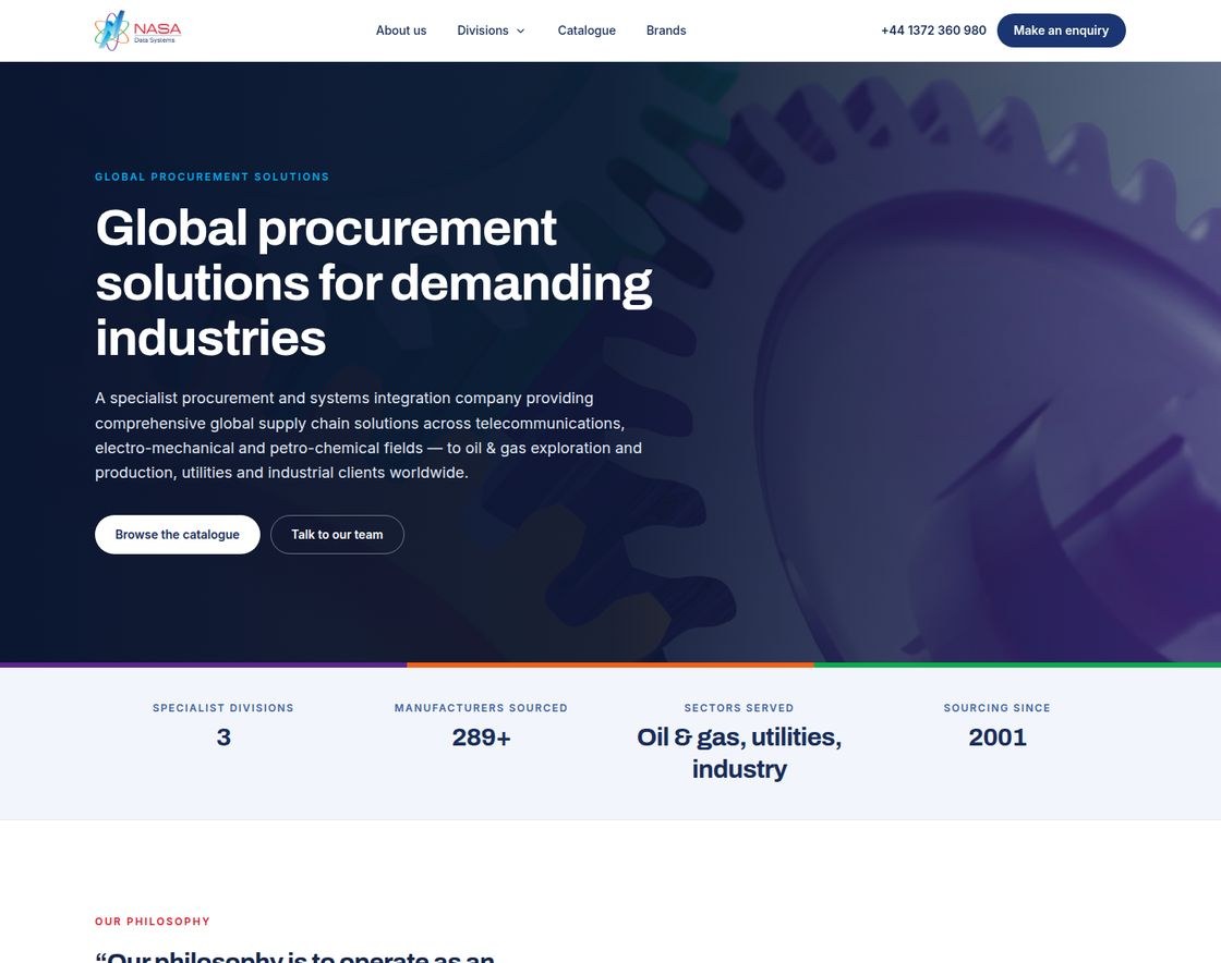 NASA Data Systems' new homepage, built by Binary Sprint