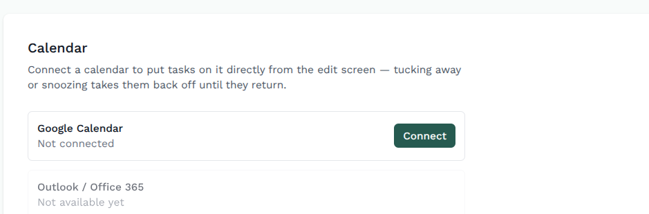 Nudge — Your Calendar, Not a Second List
