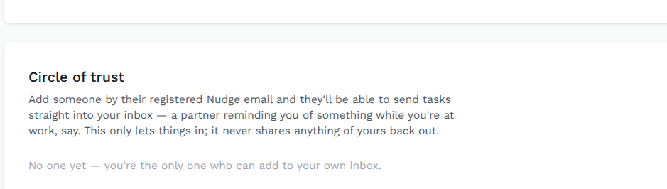 Nudge — Circle of Trust: Private by Default, Shared on Purpose